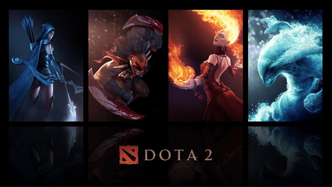 在黑暗奇幻藝術中揮舞元素力量的 Dota 2 英雄。