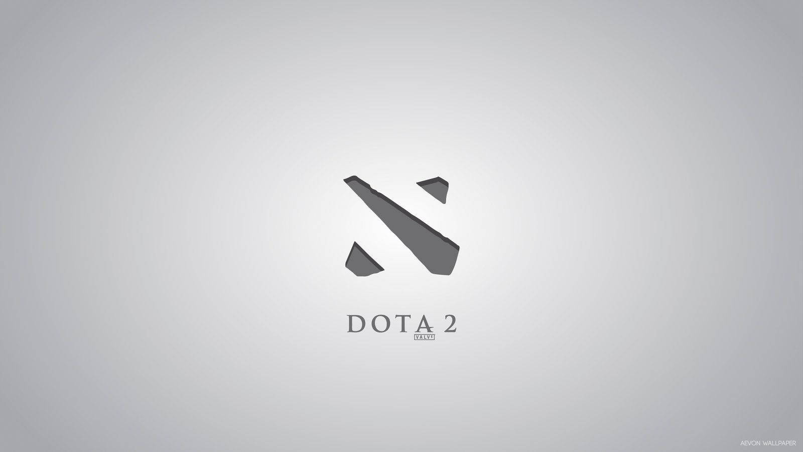 極簡灰色設計的 Dota 2 標誌（漸變背景）