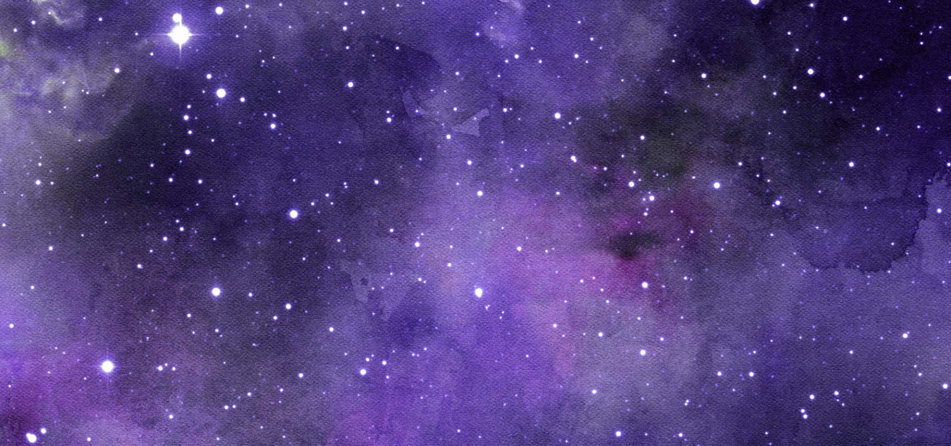 水彩風格的紫色星系，帶有星星和宇宙雲