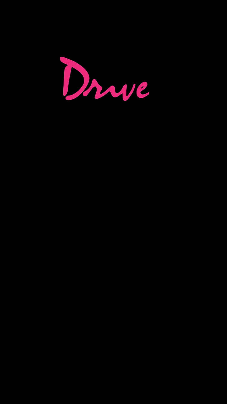 黑色背景上的粉紅色草書 Drive