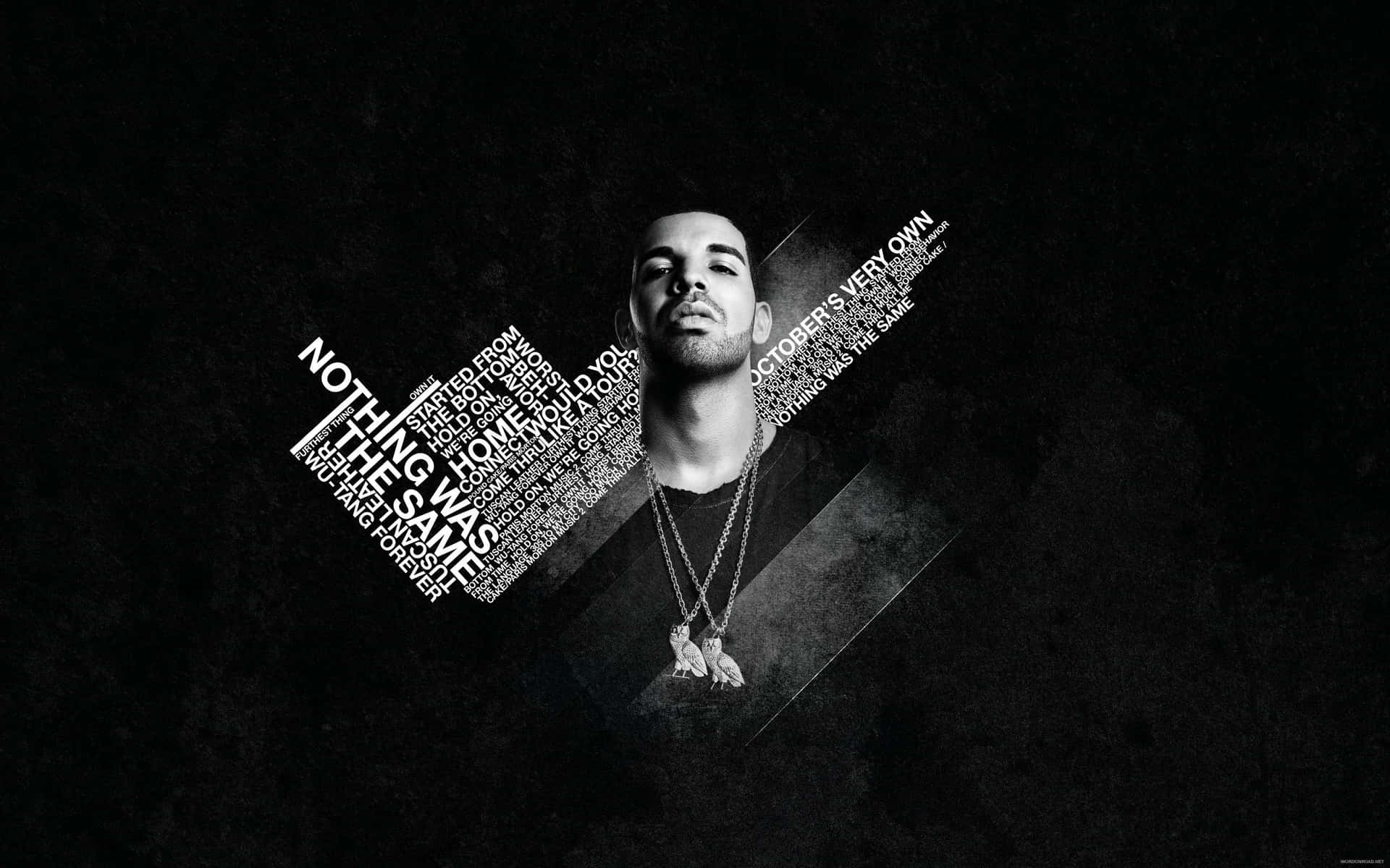 Drake 肖像，專輯標題文字藝術呈鑽石形狀。