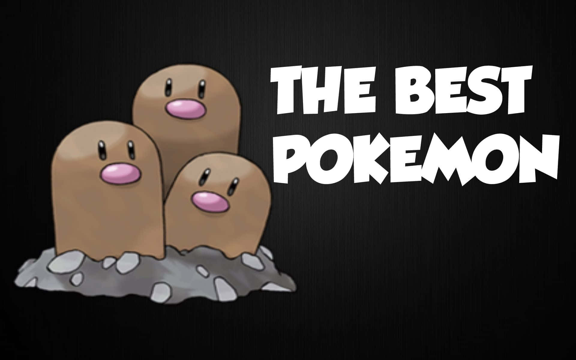 三隻地鼠寶可夢從岩石中出現，上面有粗體文字寫住「THE BEST POKEMON」。