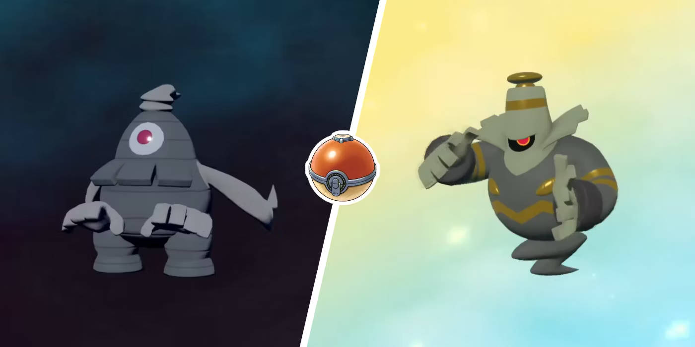 夜巡靈和彷徨夜靈Pokémon並排，中間有一個精靈球。