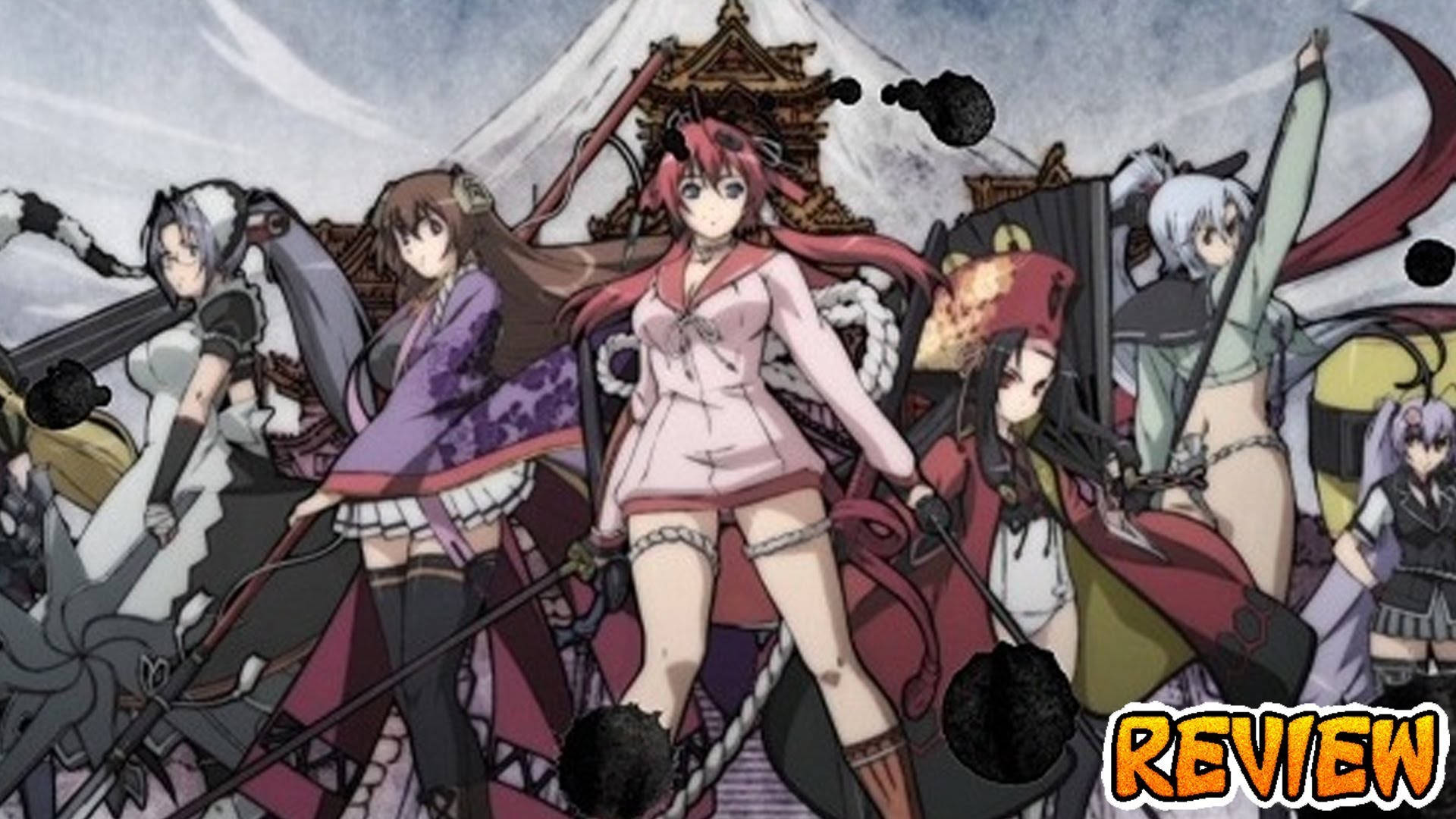 Ecchi動漫角色動態演出 壁紙 — 一個充滿動感的動漫女性戰士團體，身著精緻服裝，在雪山背景下準備戰鬥。