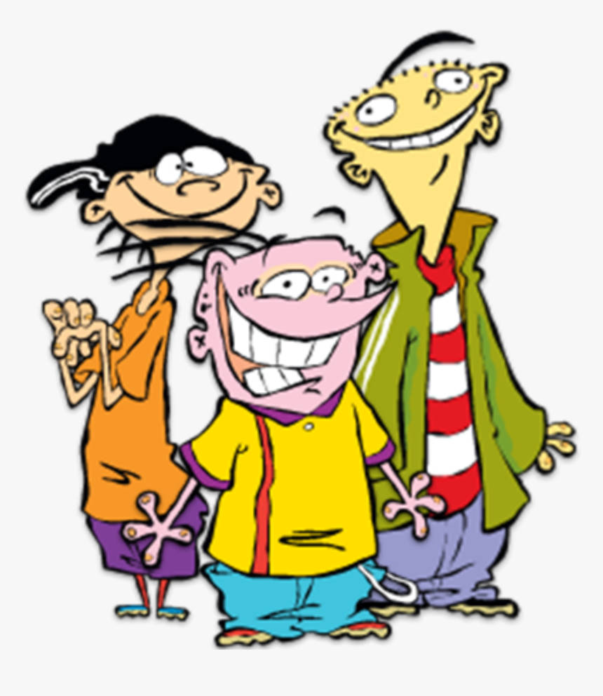 Ed Edd Eddy 白色背景 壁紙 — 三個卡通小孩帶著誇張的笑容和凌亂的頭髮，在樸素的背景前開心地擺姿勢。