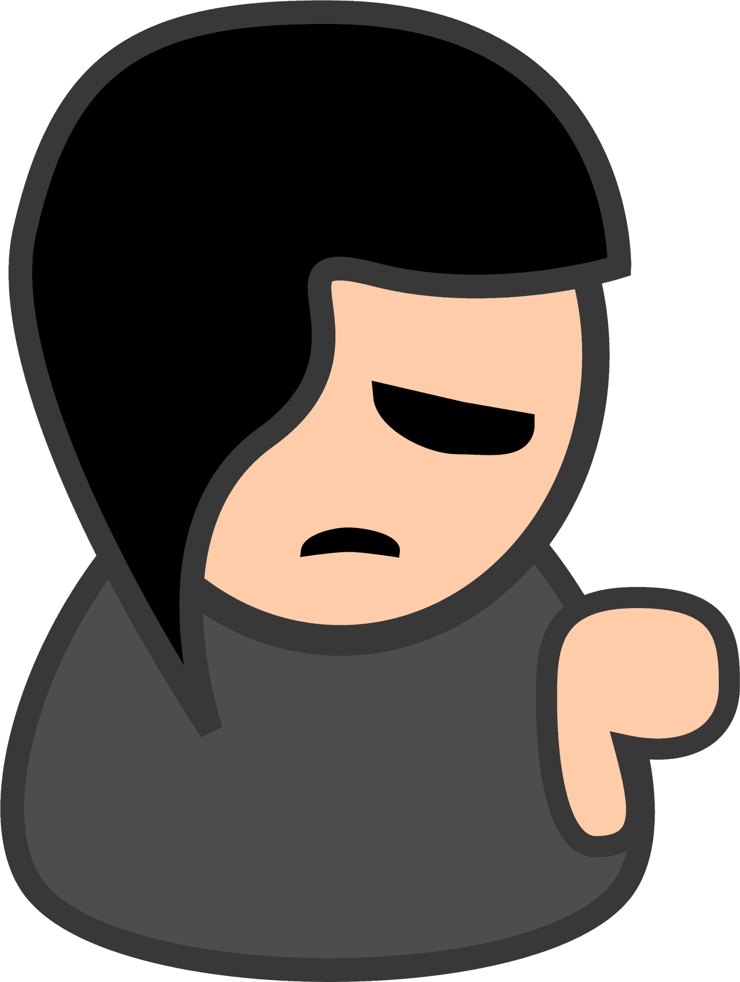 emo動漫角色大拇指向下 壁紙