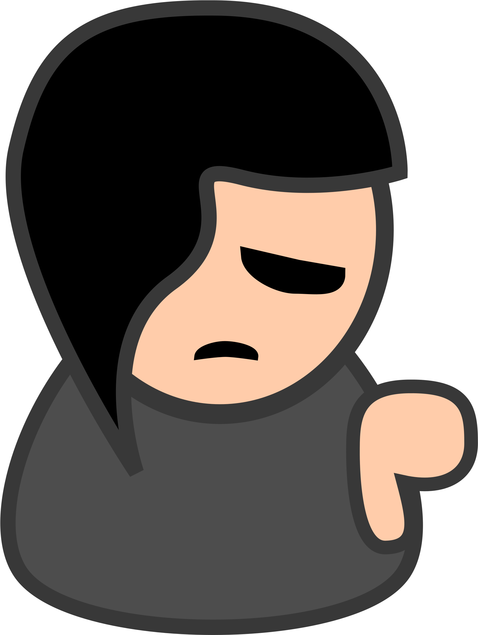 emo動漫角色大拇指向下 壁紙