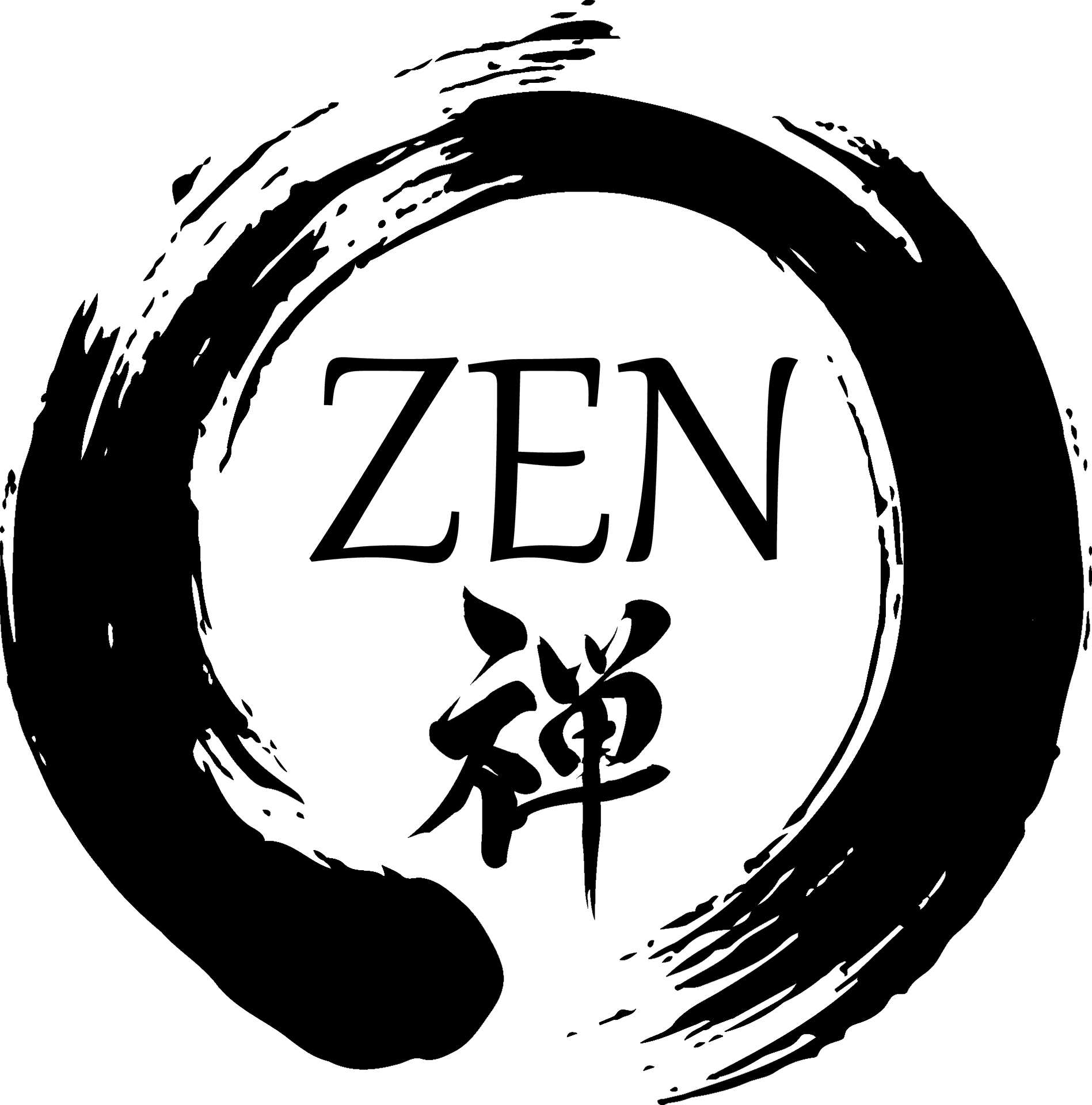 禪意enso筆觸 壁紙 — 近乎純黑色的背景，帶有微弱的細小斑點和顆粒紋理。