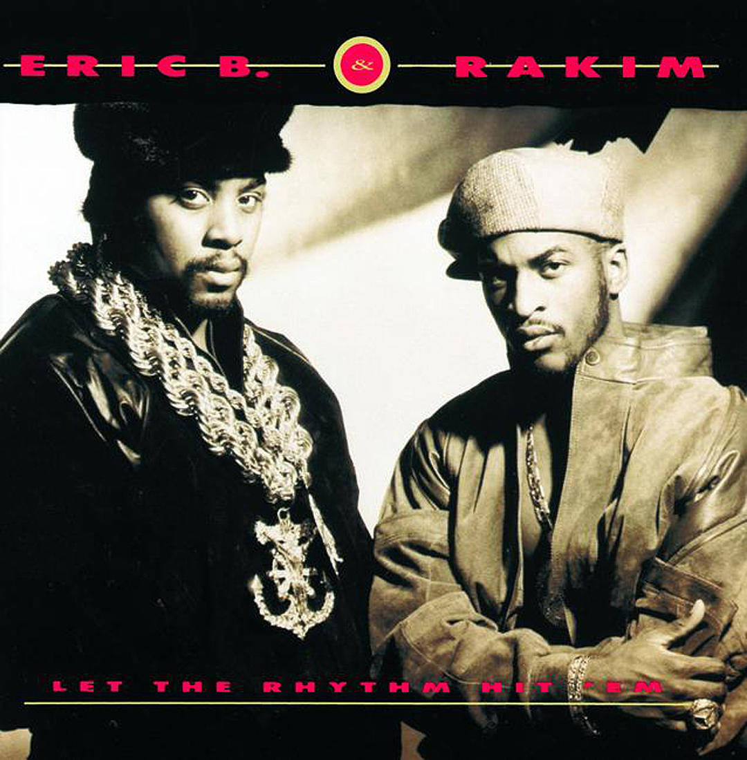 Eric B 和 Rakim 在復古嘻哈專輯封面照片中。