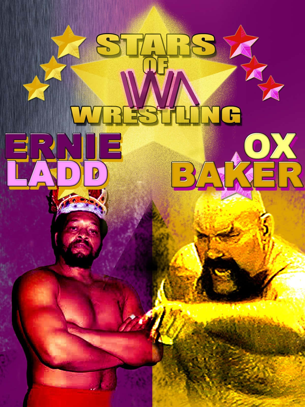 兩名摔角手 Ernie Ladd 和 Ox Baker 在 IWA Wrestling 的宣傳海報中。