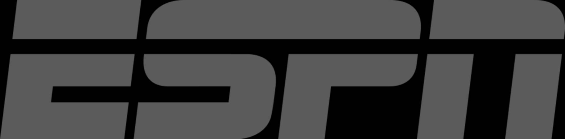 灰色 ESPN 標誌 壁紙 — ESPN 標誌以粗體幾何灰色和黑色字體呈現，帶有銳利的角線。