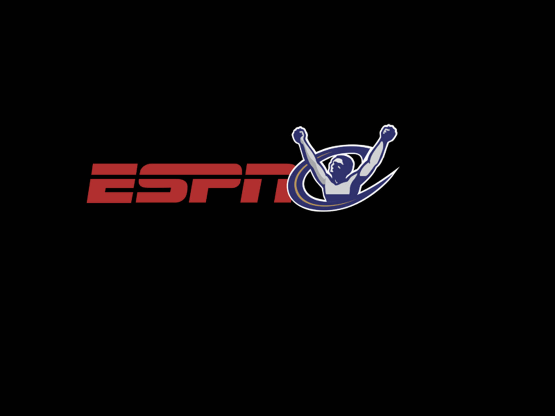 ESPN 標誌， featuring 一個慶祝的運動員剪影。