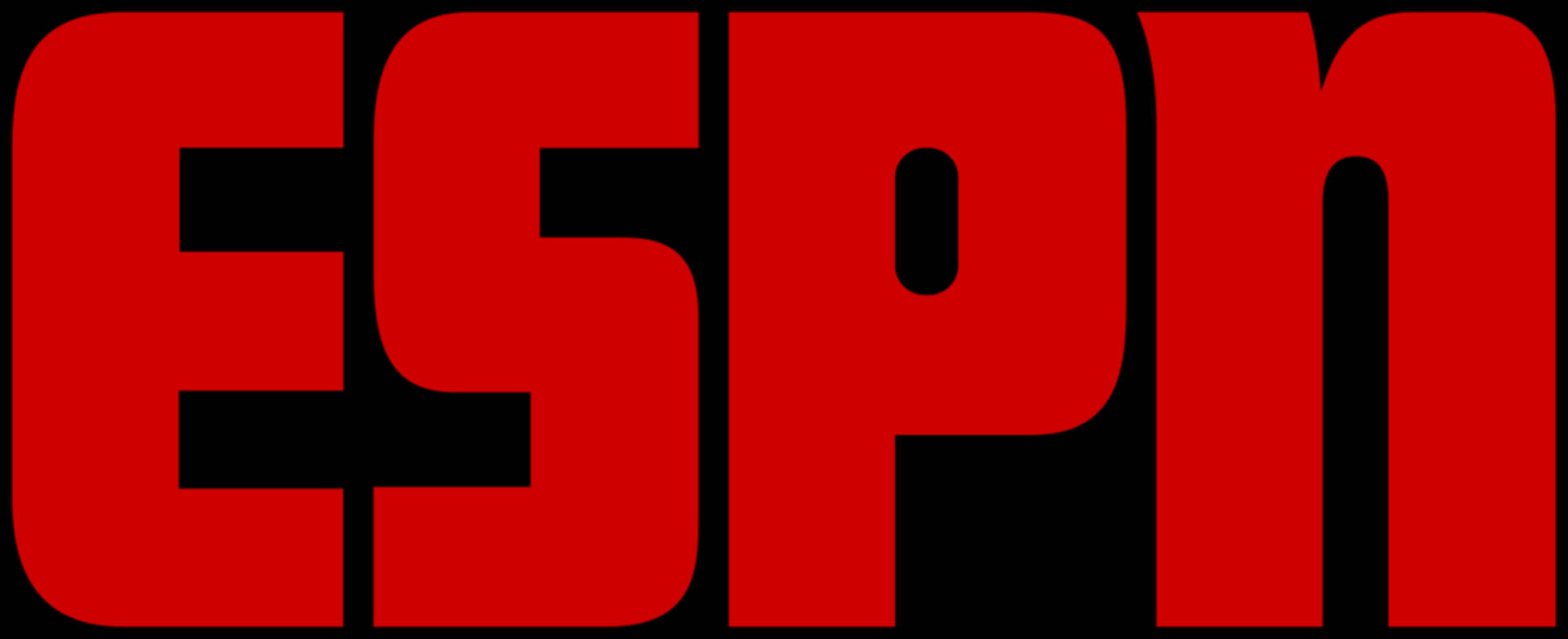 紅色ESPN標誌，黑色背景上帶有黑色字母。
