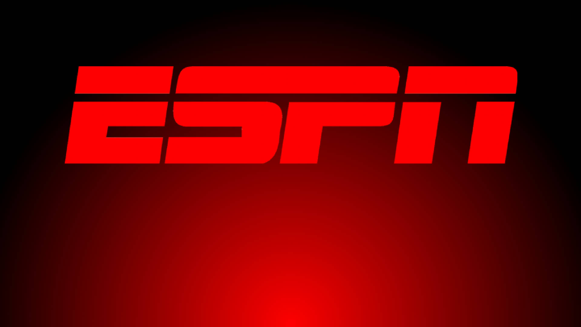 ESPN紅色漸層標誌 壁紙 — 大膽的紅色ESPN標誌在由黑到紅的漸變背景上發光，帶有柔和的光暈。