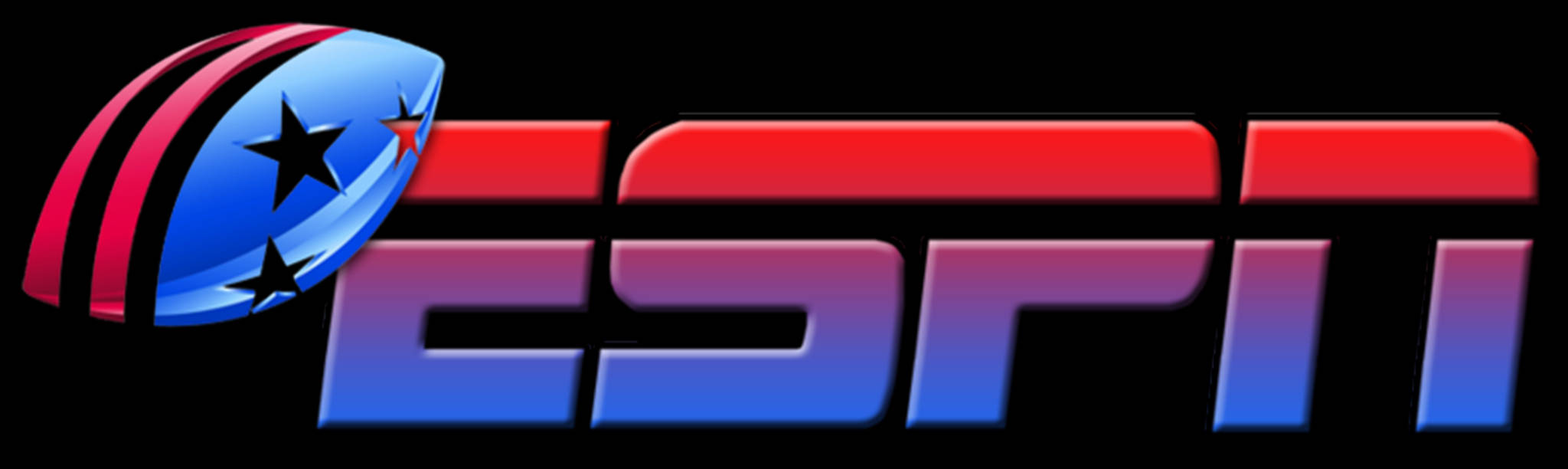 ESPN 體育網絡標誌，帶有紅藍漸變和星星盾牌徽章。