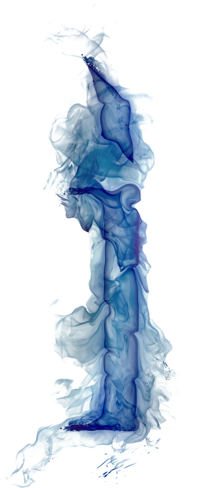 Ethereal Blue Smoke Art 壁紙 — 抽象藍白墨水漩渦在純黑背景上形成流動飄逸的輪廓。