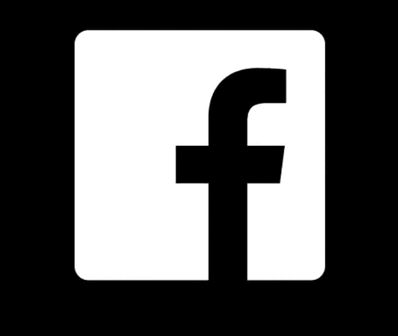 黑白 Facebook 標誌 壁紙 — 一個極簡的黑白Facebook標誌，居中放置在純黑色背景上。