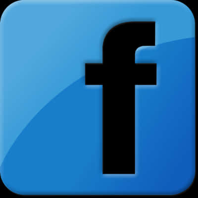 經典 Facebook 圖標設計 壁紙 — 一個光滑的藍色方形圖標，中央有一個粗體黑色小寫字母f，帶有微妙的漸變照明。