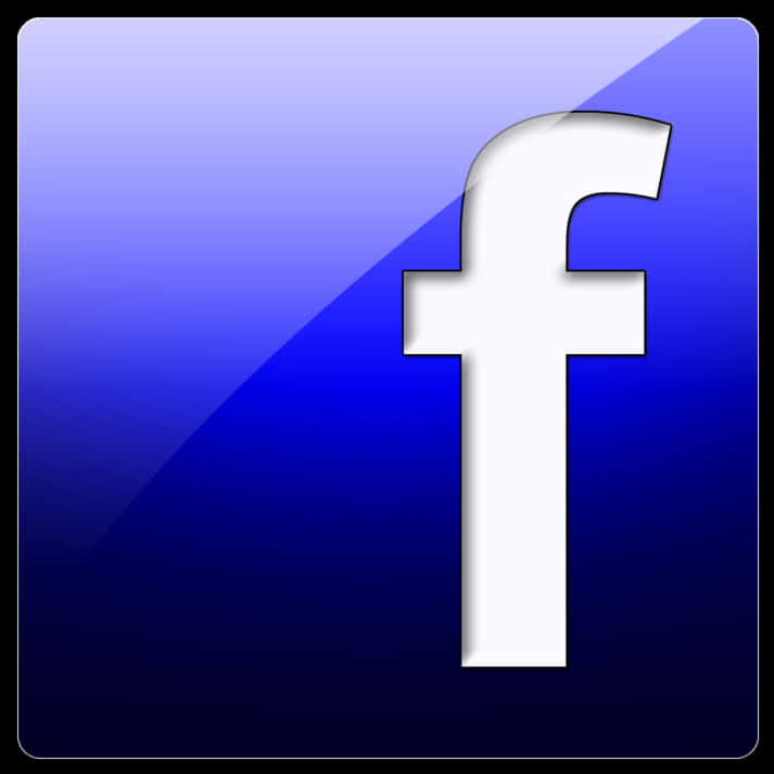 Facebook圖示漸層背景 壁紙 — 一個帶有漸變背景的亮面藍色方形圖標，中央有一個白色小寫字母 f。