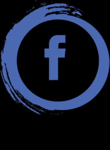 深色背景上的藝術化 Facebook 標誌 壁紙 — 黑色背景上帶有筆觸圓圈的藍色Facebook標誌。