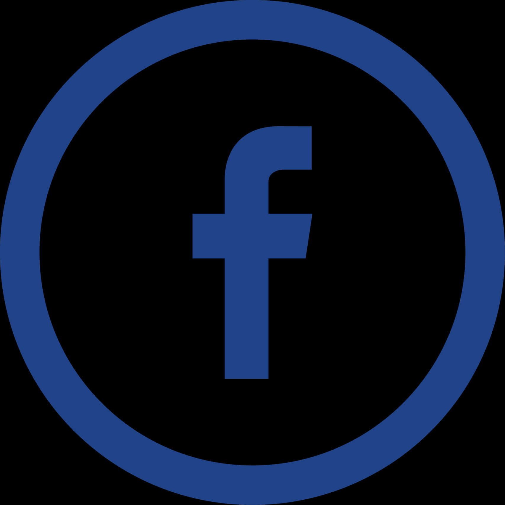 Facebook 標誌圖標 壁紙 — 一個簡約的藍色Facebook標誌，置中在圓形內，背景為純黑色。