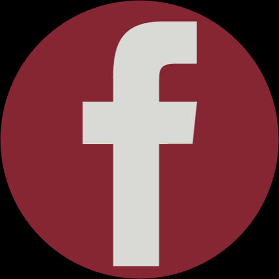 酒紅色背景 Facebook 標誌 壁紙 — 一個極簡的白色小寫 f 標誌，居中於純酒紅色圓形內，背景為黑色。
