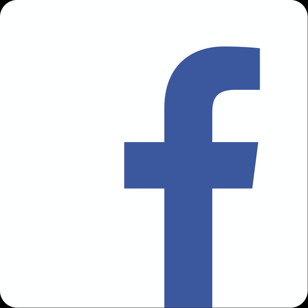 白色背景上的藍色Facebook標誌圖標