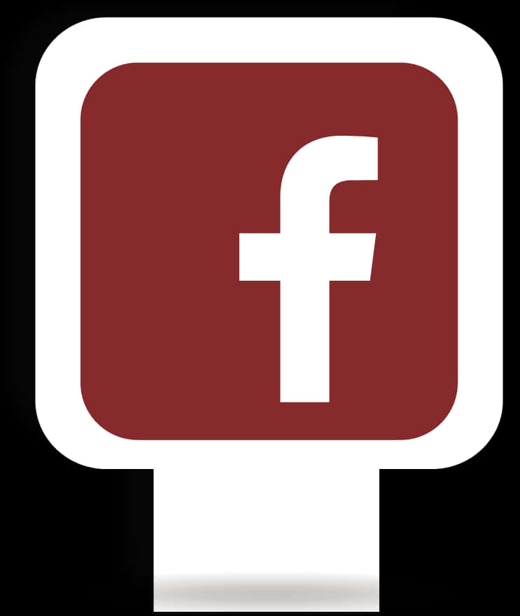 Facebook標誌紅色背景 壁紙 — 一個極簡的白色小寫f標誌，居中放置在帶有圓角和白色邊框的純酒紅色正方形上。