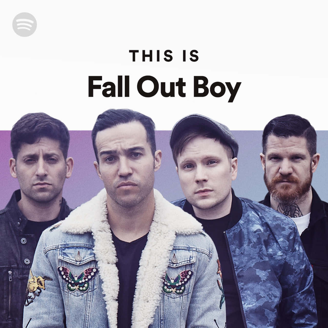 Fall Out Boy 的四位男士穿著外套，表情嚴肅。