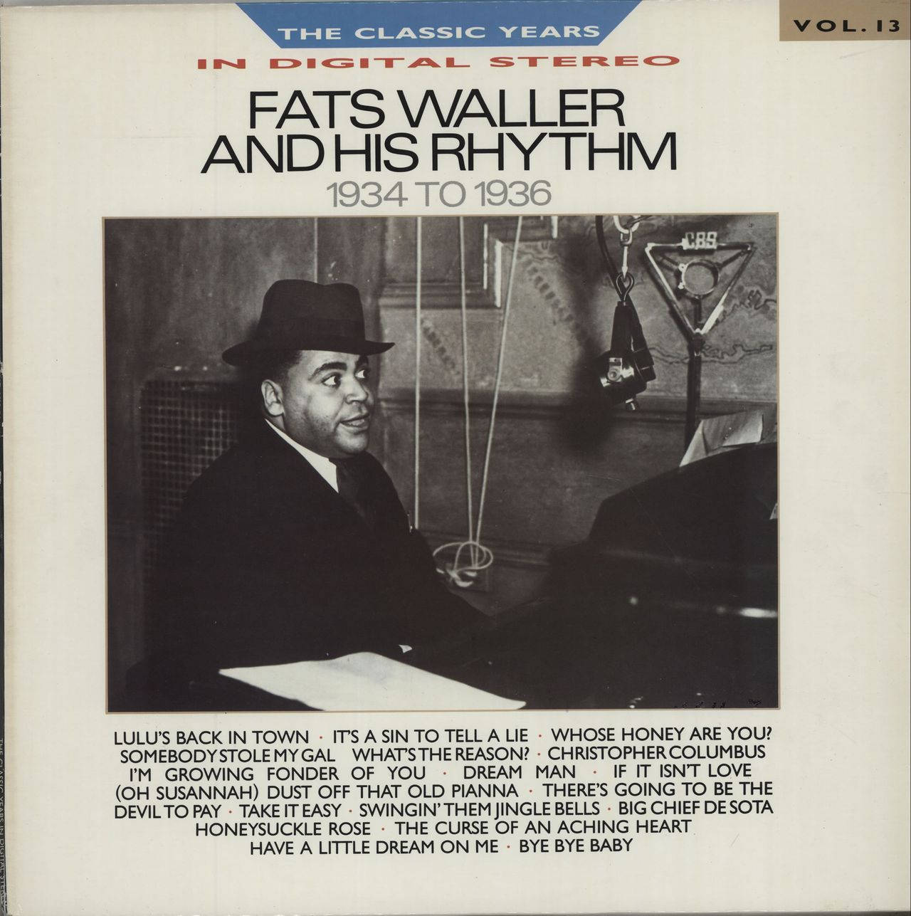 Fats Waller 喺1930年代錄音室鋼琴前微笑