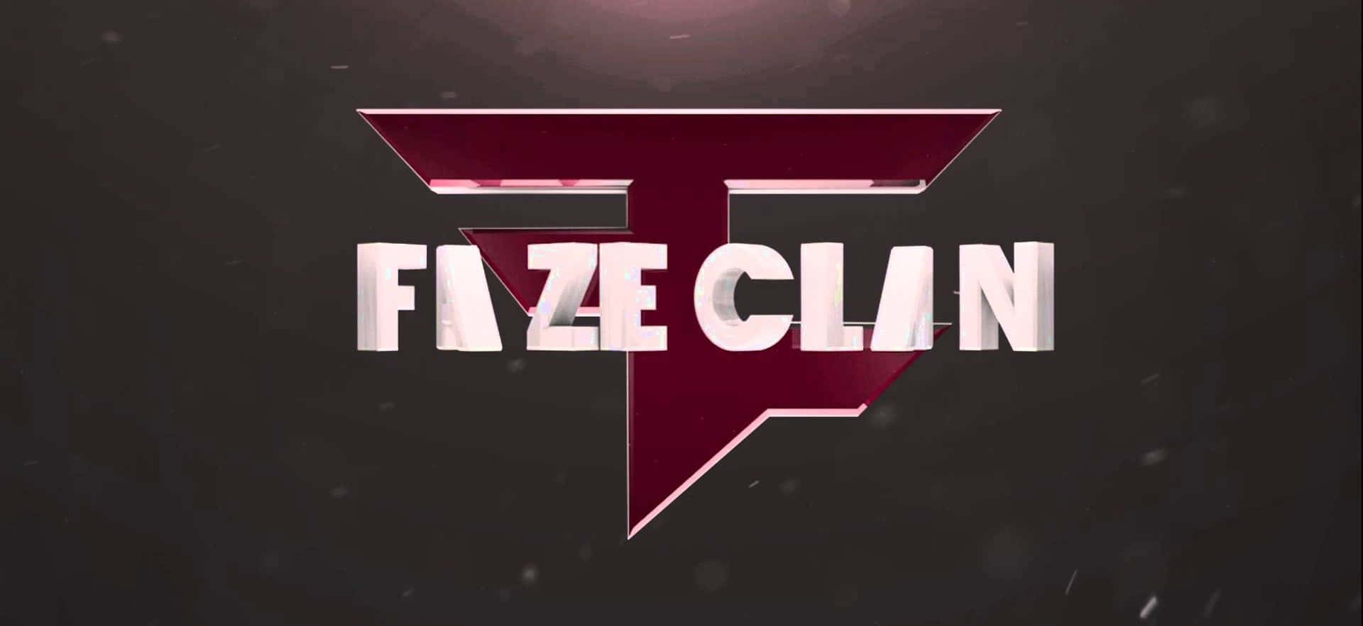 FAZE CLAN遊戲標誌，在深色背景上帶有栗色和白色3D文字。
