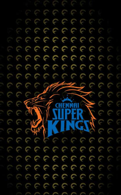 Chennai Super Kings板球隊標誌，在深色背景上帶有金色新月圖案的咆哮獅子。