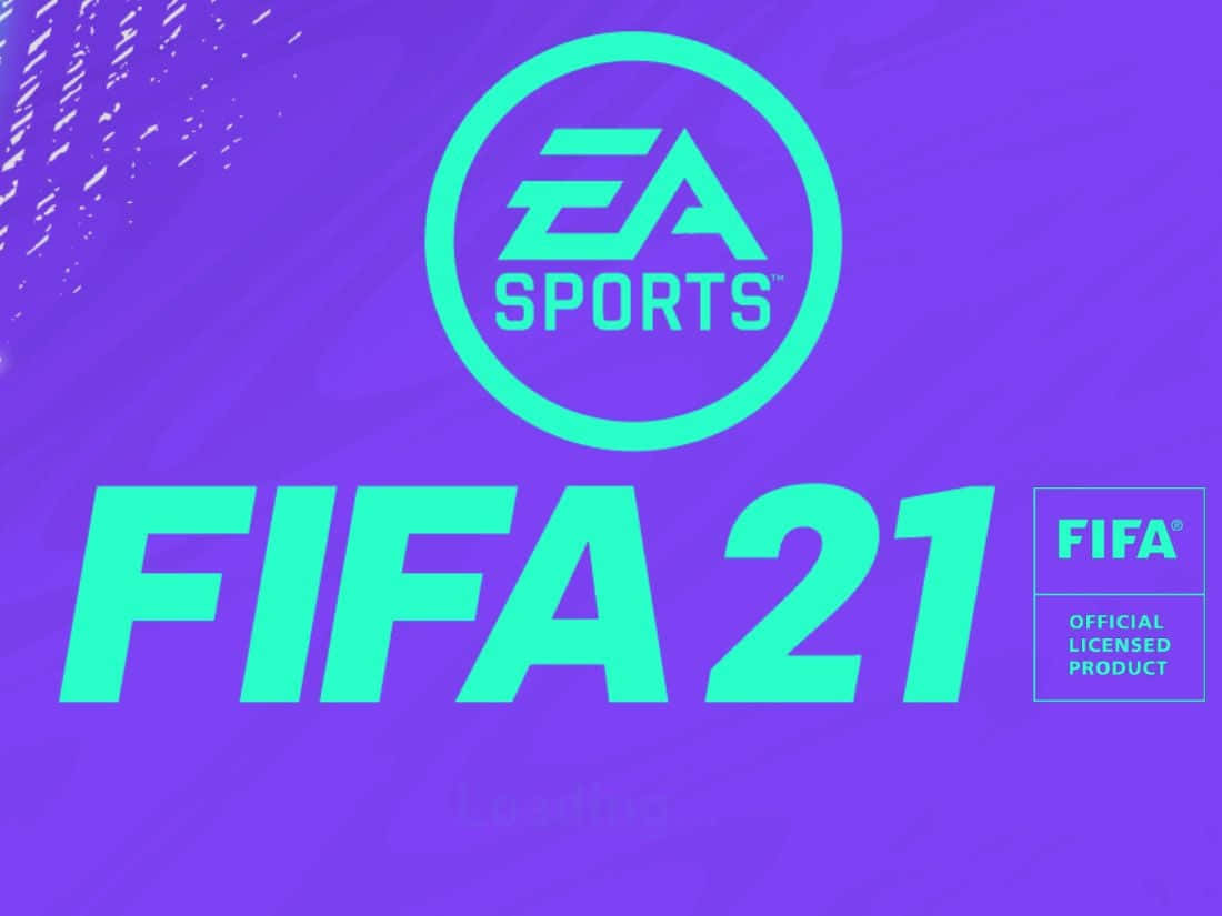 FIFA 21電子遊戲加載畫面，帶有EA Sports標誌。