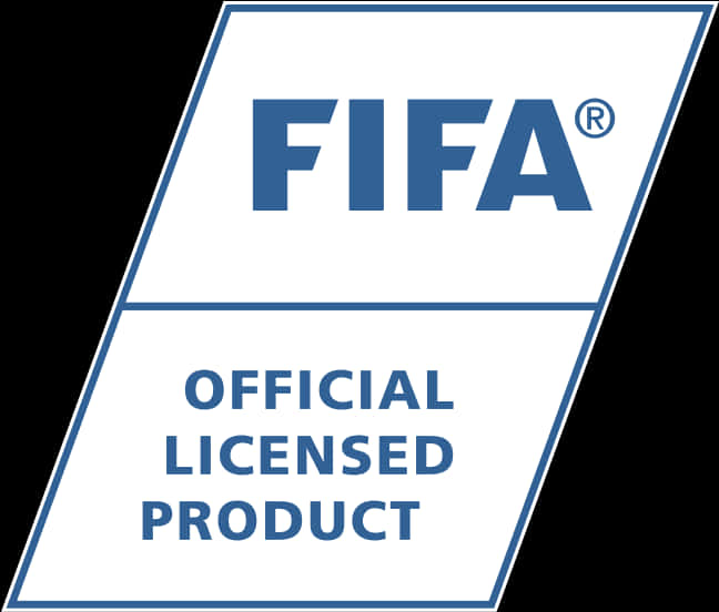 FIFA官方授權產品標誌 壁紙 — 黑色背景上的藍白FIFA官方授權產品標誌。