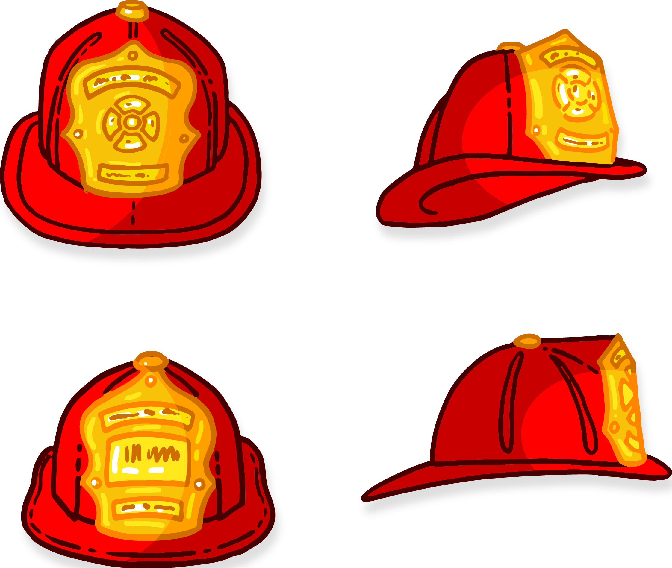 Firefighter Helmets Cartoon Vector 壁紙