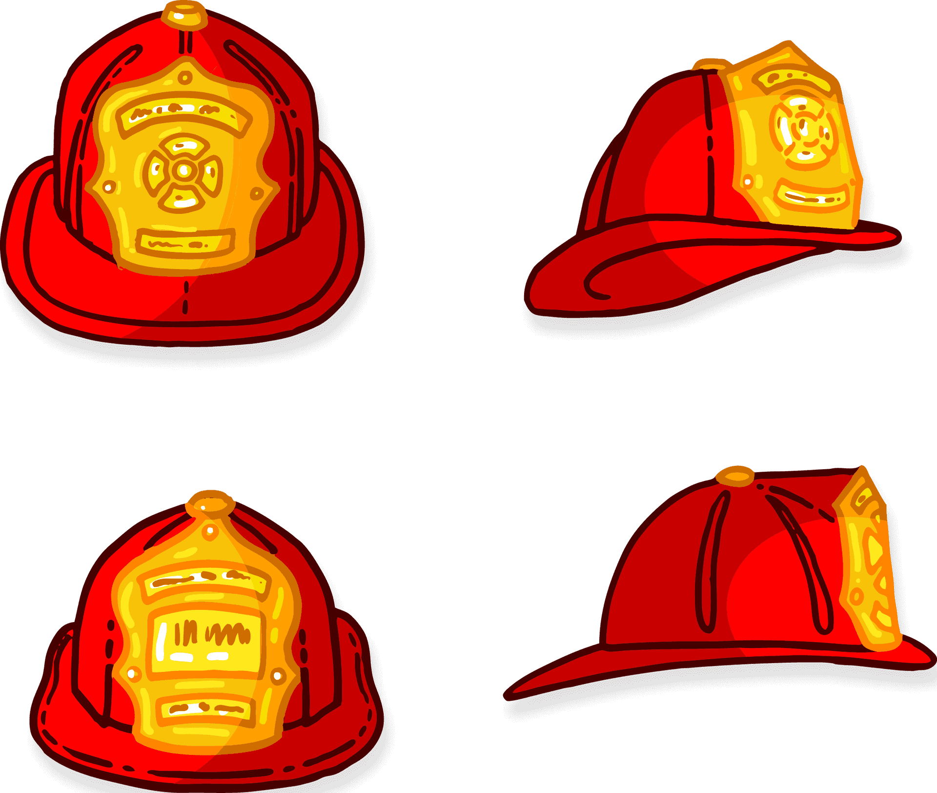Firefighter Helmets Cartoon Vector 壁紙