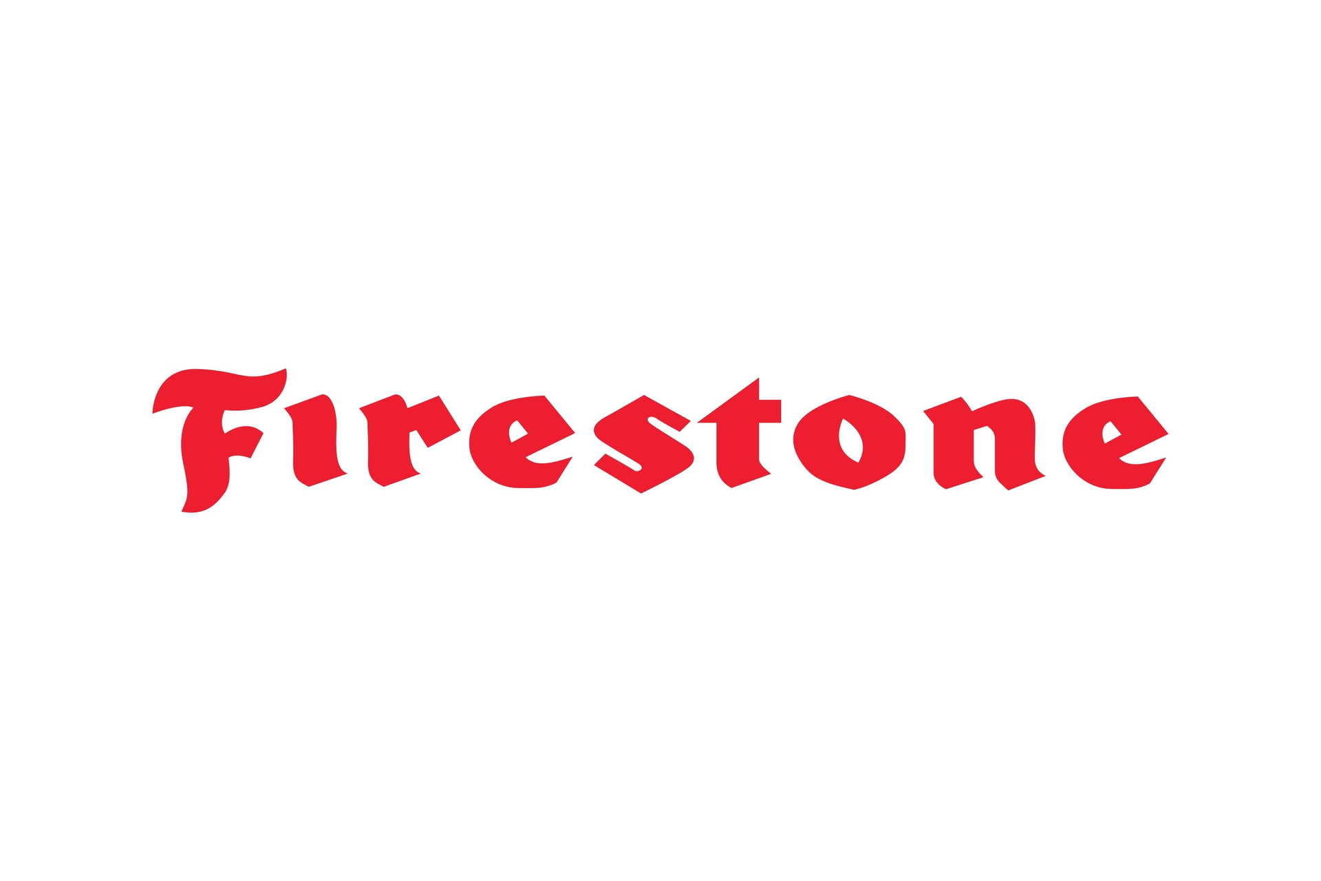 白色背景上的紅色 Firestone 標誌文字