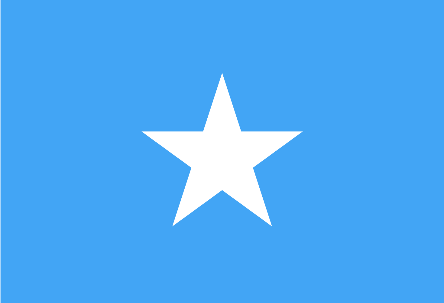 Flag_of_ Somalia 壁紙 — 一個大膽的白色五角星位於純天藍色背景中央。