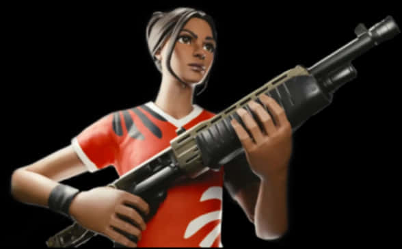 Fortnite 女性造型持步槍 壁紙