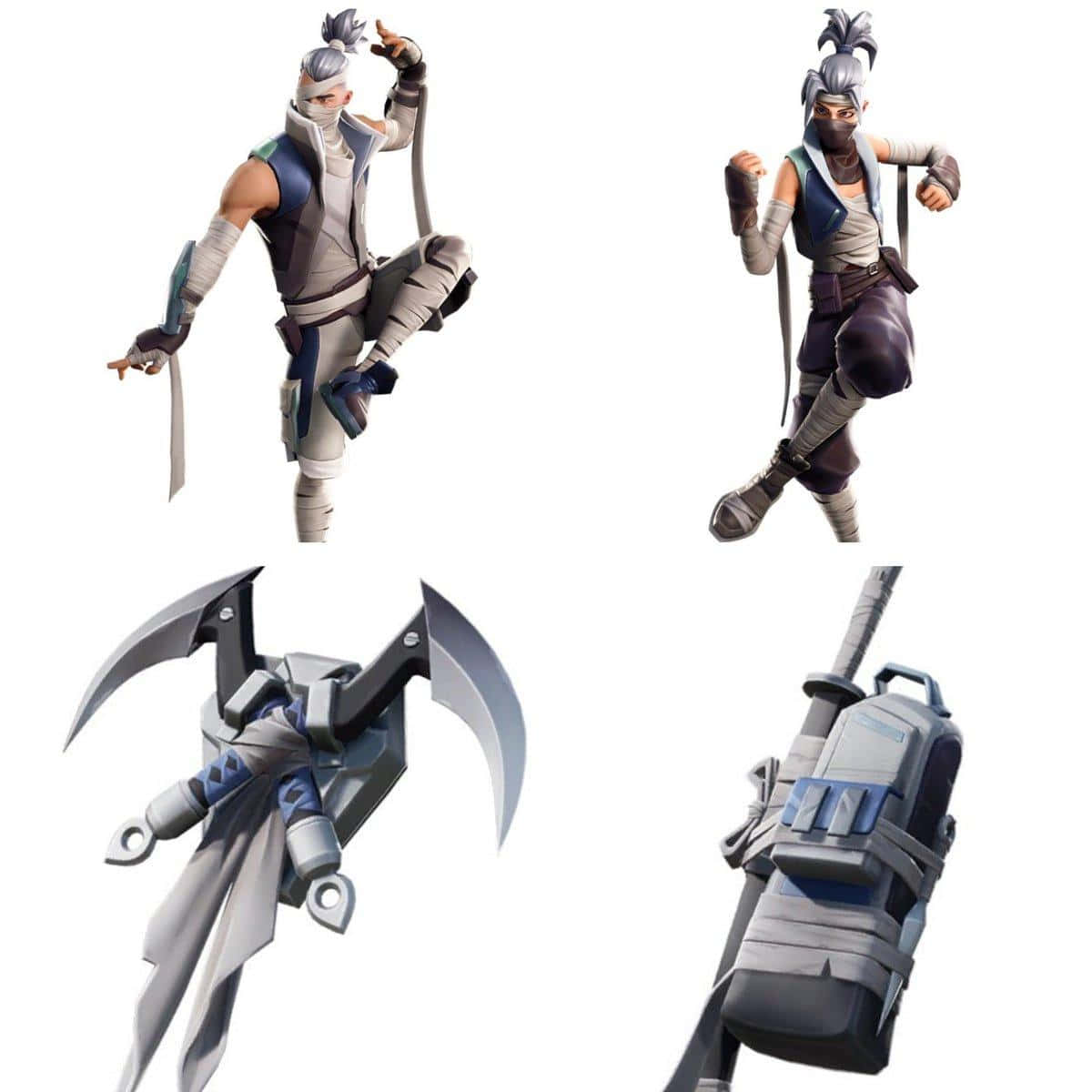 Fortnite 忍者角色配備鐮刀武器和戰術裝備。
