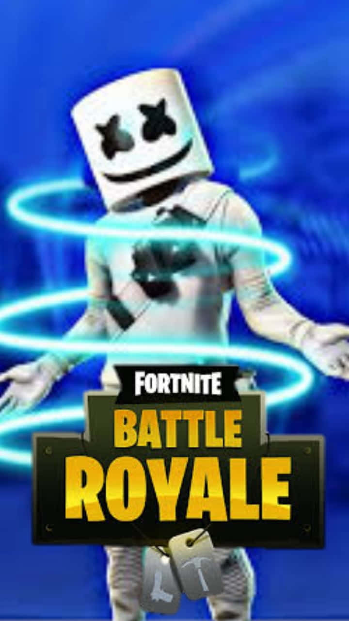 Fortnite Battle Royale 角色，帶有發光的藍色圓環和遊戲標誌。