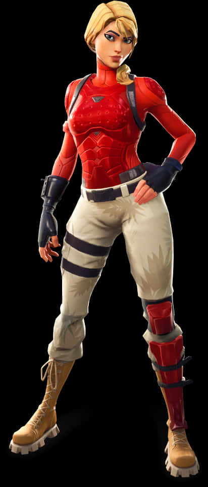 Fortnite 紅色裝甲女裝皮膚 壁紙