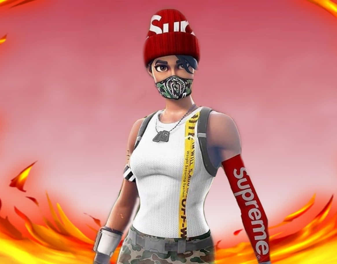 Fortnite - 一位戴著面具與帽子的女性 壁紙