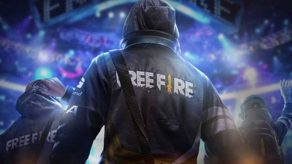 在霓虹燈競技場活動中穿著Free Fire連帽衫的遊戲玩家。