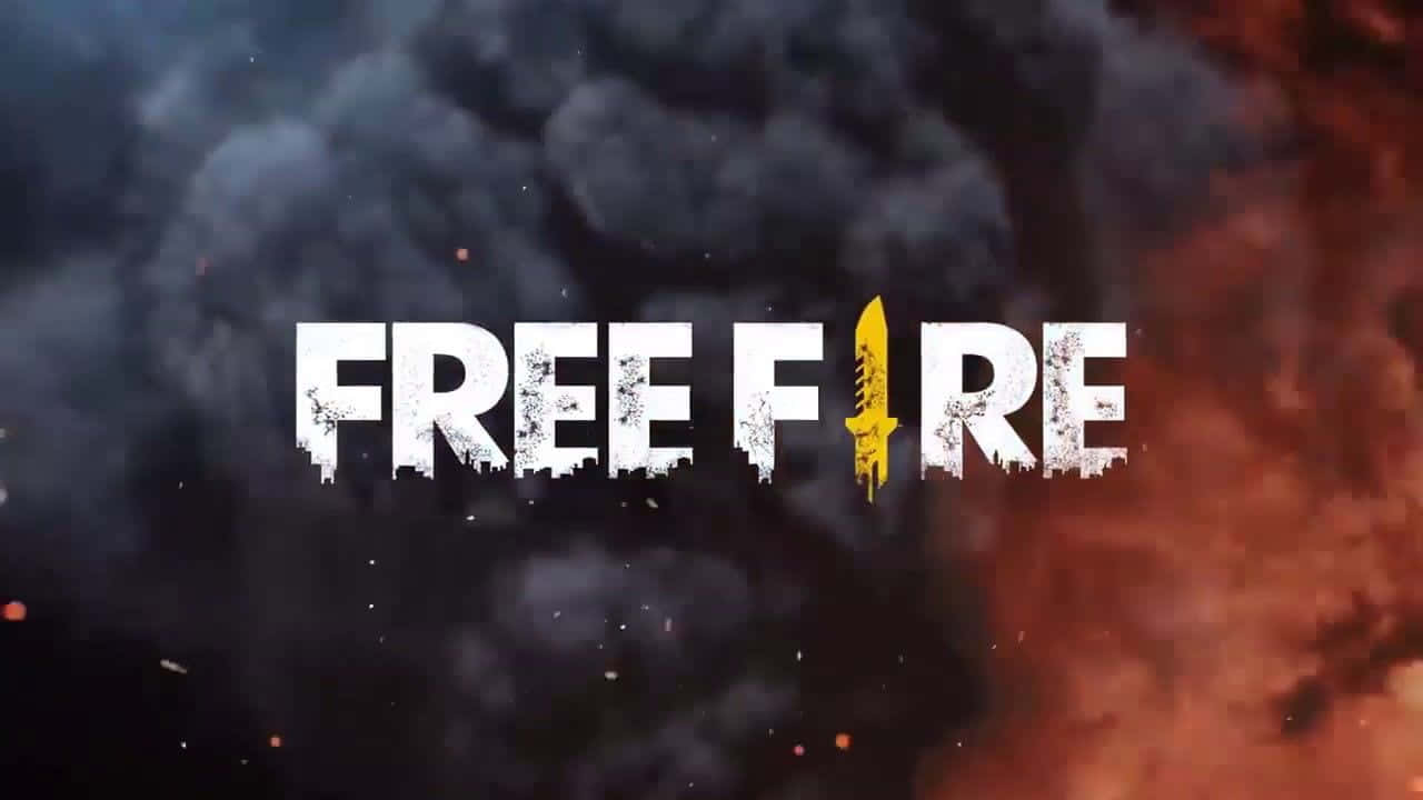 Free Fire 遊戲標誌，帶有刀符號，處於煙霧和火焰效果中。