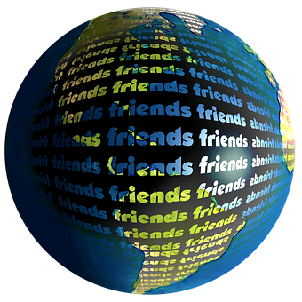 Friends 字體地球儀 壁紙