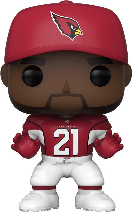 亞利桑那紅雀隊 Funko Pop 21號人偶 壁紙 — 亞利桑那紅雀隊美式足球員的Funko Pop公仔，身穿21號紅白球衣，戴著隊徽帽子。