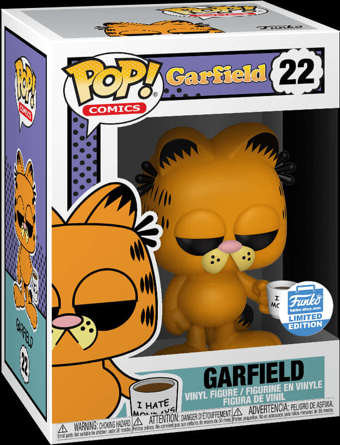 加菲貓 Funko Pop 葡萄酒收藏品22號 壁紙 — 一個Funko Pop!加菲貓拿著咖啡杯的彩色收藏盒內公仔。