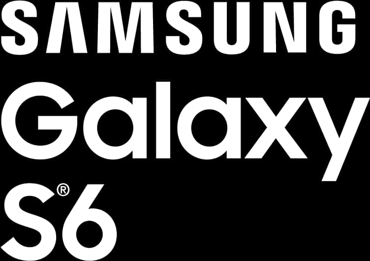 三星Galaxy S6標誌 壁紙 — 大膽的白色 Samsung Galaxy S6 文字標誌在純黑色背景上顯得格外突出。
