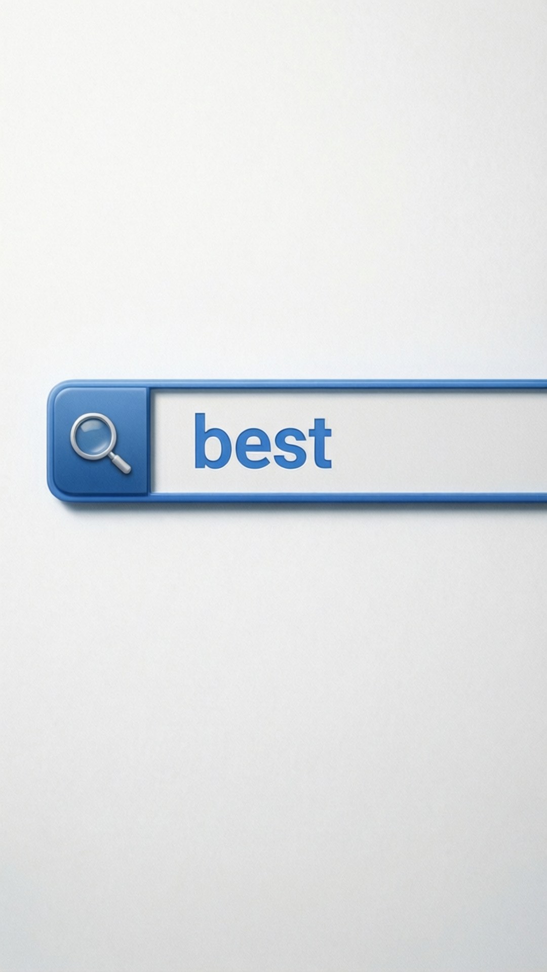 Google Best 桌布 壁紙 — 一個簡約的藍色搜尋欄，輸入咗「best」呢個字，襯托喺乾淨嘅白色背景上。